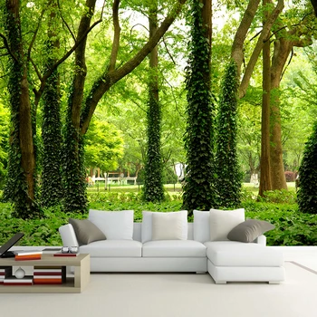 

Custom 3D Mural Wallpaper Green Tree Park Landscape Photo Wall Painting Bedroom Living Room Sofa Home Decoration Papel De Parede