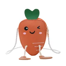 Модная Милая Маленькая кожаная сумка на плечо с редиской, сумка-мессенджер, Детская сумка, Корейская мини-сумка из искусственной кожи, простые маленькие сумки через плечо