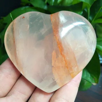 

Natural blood red quartz crystal heart healing crystals household ornament