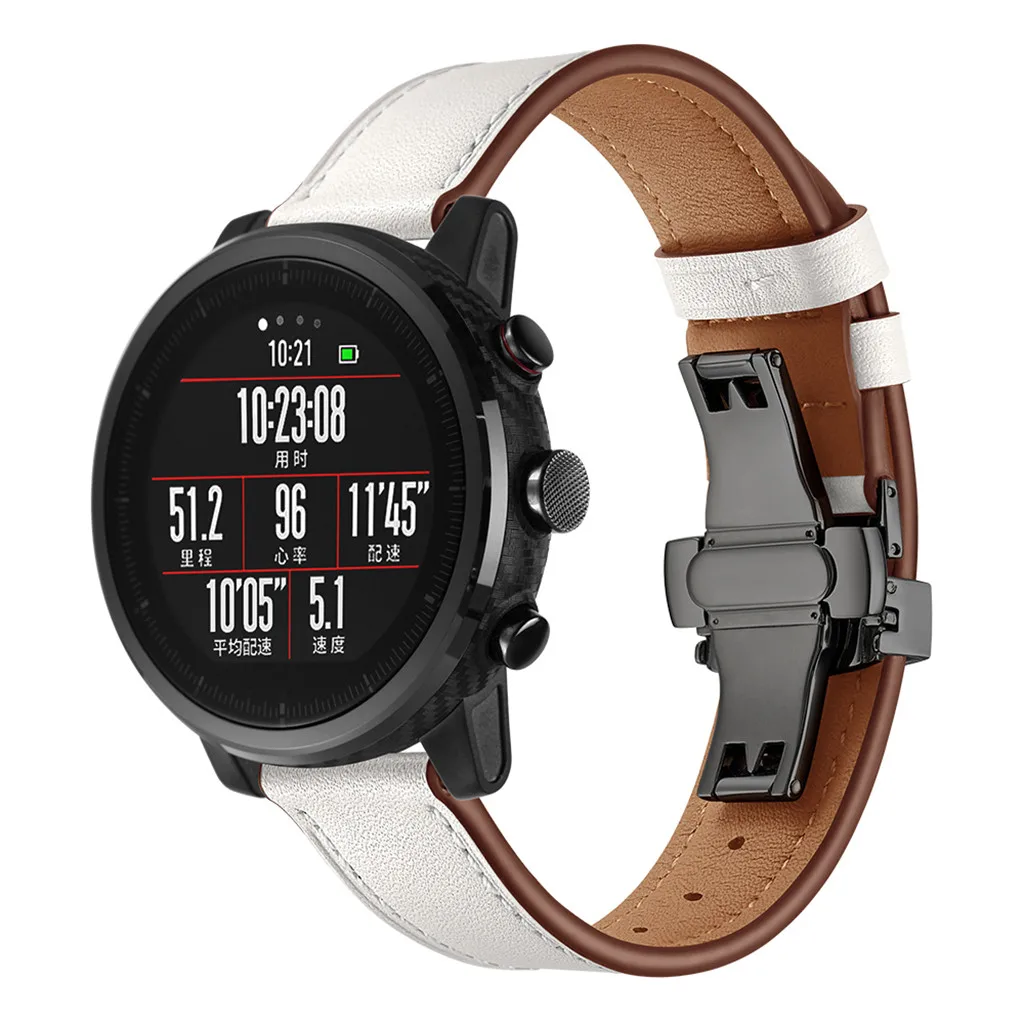 Replacement Wristband Luxury Leather For Xiaomi Huami AMAZFIT 2/2S Stratos Watch NEW fashion solid buckle watch band