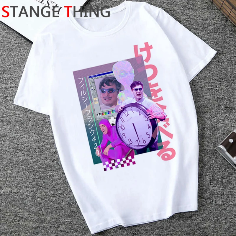 Мужская футболка с принтом Vaporwave модная в стиле хип хоп забавным мультяшным