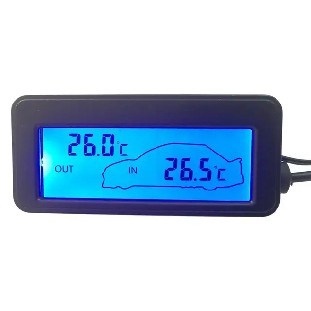 Neue 12V Digital Thermometer Display Elektronische Uhr Auto Thermometer  Blau/rot Hintergrundbeleuchtung Mini Thermometer LCD Auto Innen Außen
