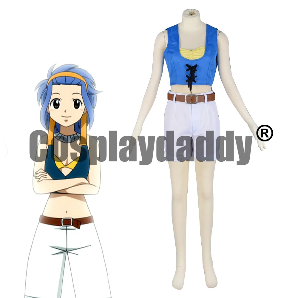 

Fairy Tail Gekitotsu! Kardia Daiseidou Guild Mage Shadow Gear Levy McGarden X784 Original Outfit Anime Cosplay Costume F006