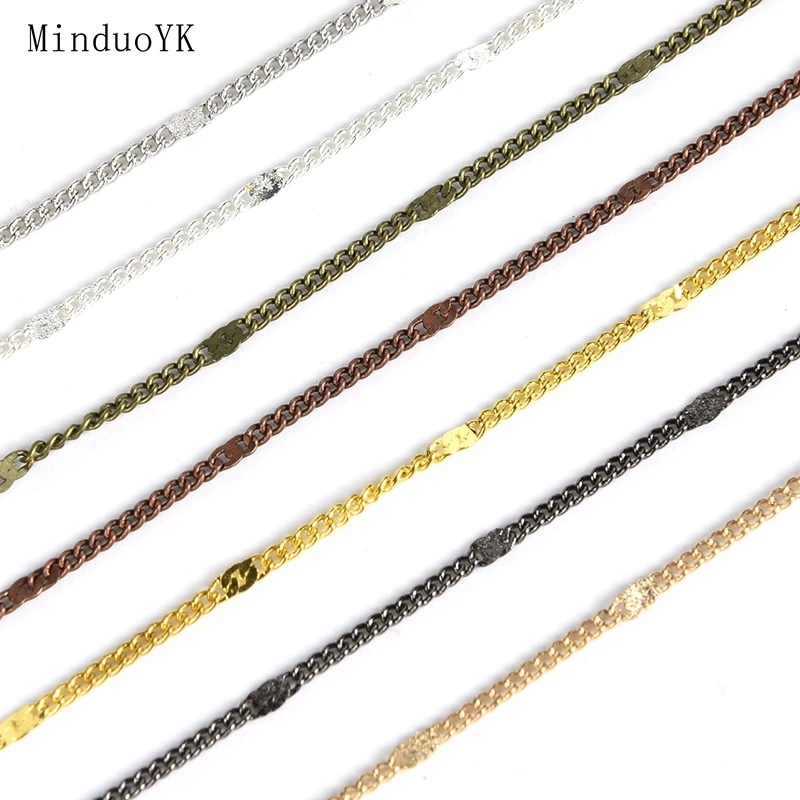 

Звеньевая цепь 3-5 м/лот 1,3 мм, 1,6 мм, 2,0 мм, фурнитура для изготовления ювелирных изделий «сделай сам», цепочка для ожерелья, аксессуары, фурнитура