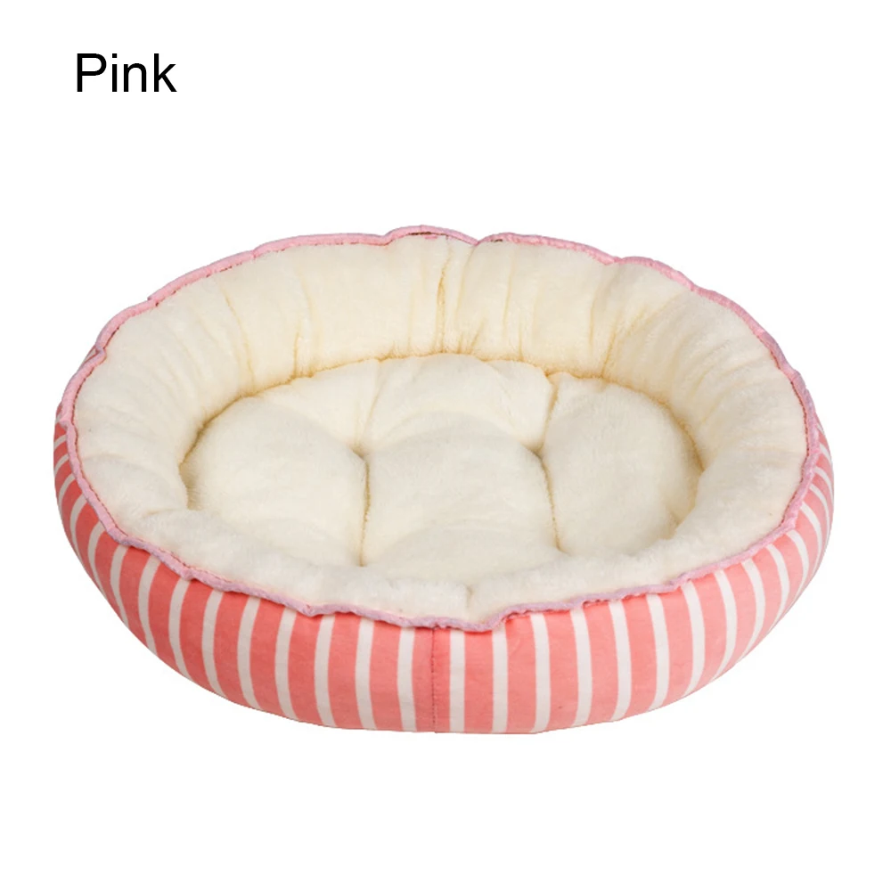 Кровать для питомца собаки зимняя теплая питомник моющаяся мягкая удобная плюшевая подушка для собак кровати для кошек маленькие большие собаки дом - Цвет: pink