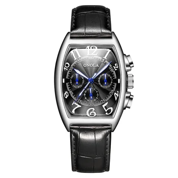 

Top Luxury Brand Fashion Barrel Type Leather Watch Band Mens Automatic Tourbillon Watch Sport Mechanical Watches Men's Clock