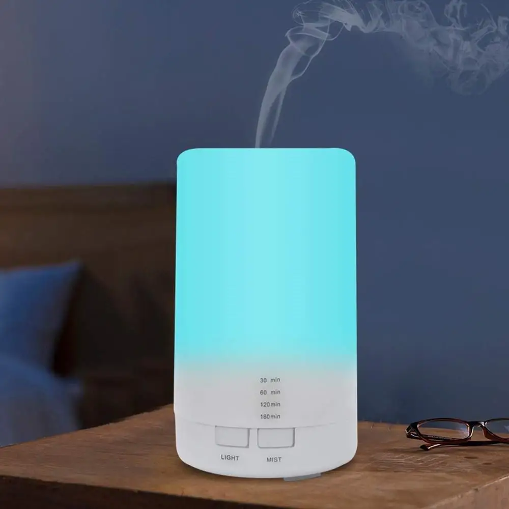 Home Car Portable Mini 125ml Ultrasonic Air Humidifier USB Charging 7 Color LED Light Aroma Essential Oil Diffuser With 4 Timer