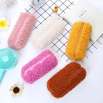 

Creative Lamb Plush Pencil Case for Girl Cute pen bag pencil box stationery pouch kids gift office school supplies