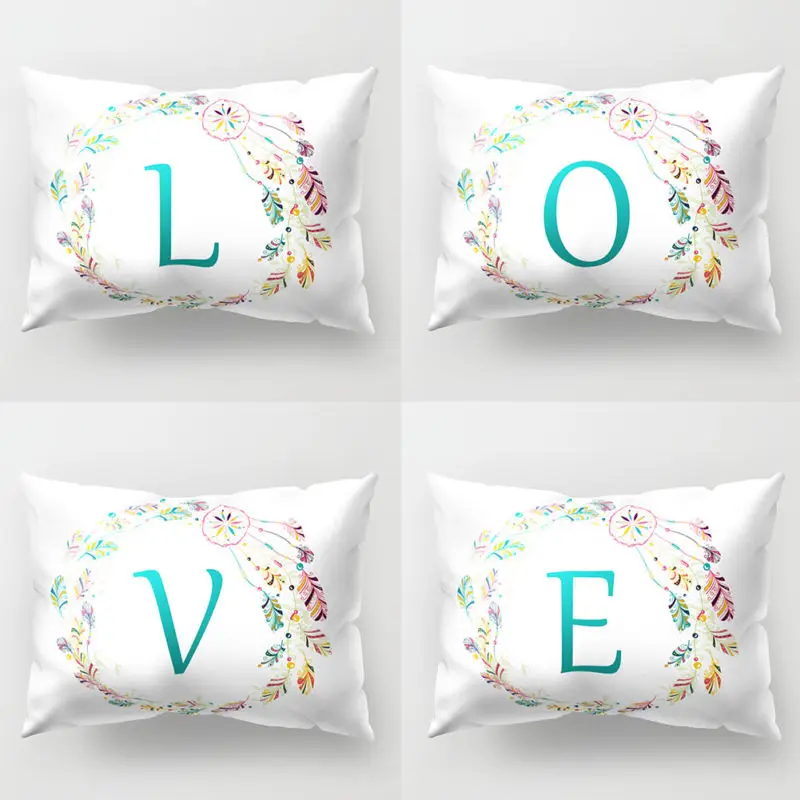 26- Letters Bed Car Throw Sofa Decor Waist Pillow Case Home Cushion Covers A-Z