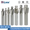 XCAN 7pcs HSS Counterbore End Mill M3.2-M12.4 Pilot Slotting Tool Milling Cutter Countersink End Mills ► Photo 1/6