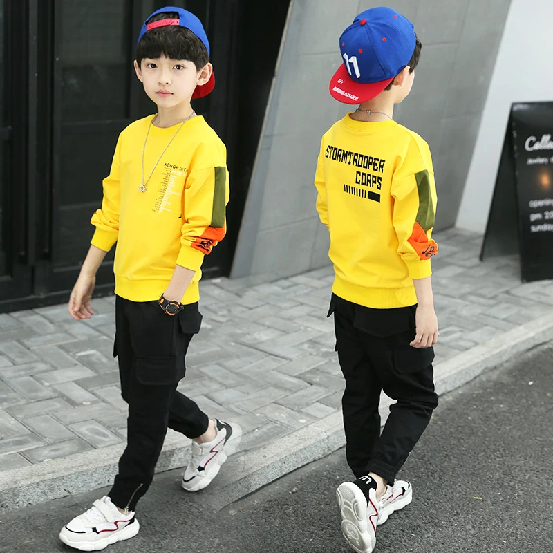 

New 2019 boys t-shirts kids long sleeve tees tops clothes solid cotton spring autumn children school t shirt boys kids clothes