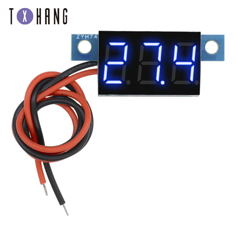 

0.36 inch digital voltmeter 0.36 inch multi-color DC 0V-100V three-row 3-digit voltage panel display compatible board