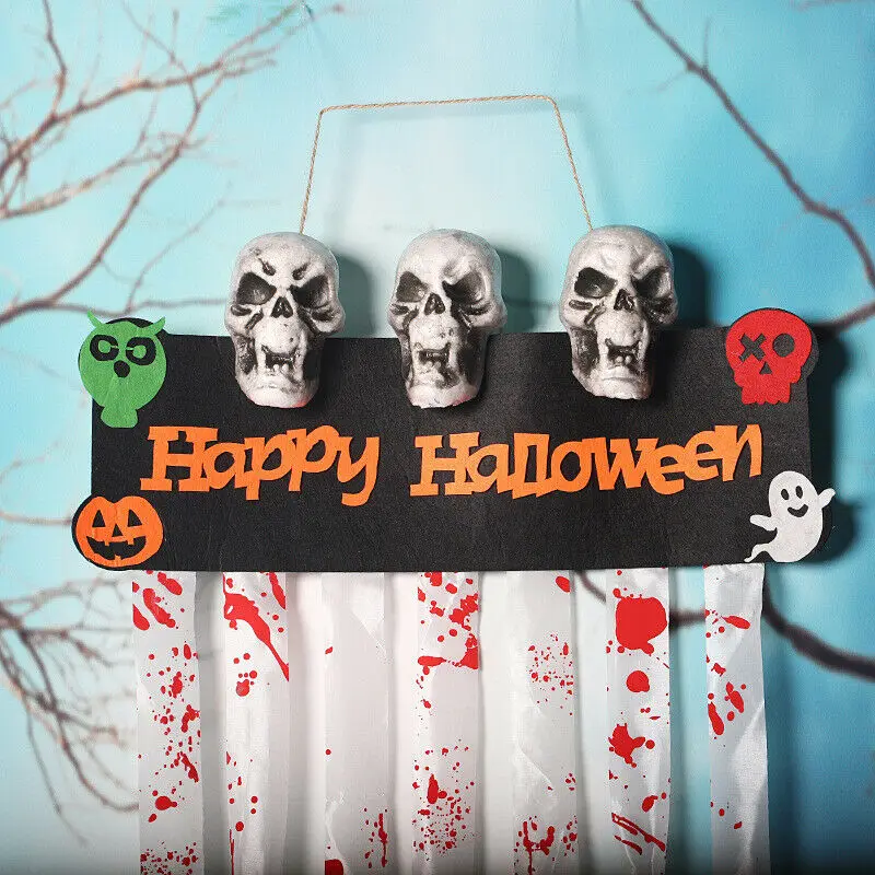 Halloween Hanging Decorations Props Scary Skull Ghost Curtain Outdoor Party Haunted House Grim Reaper Horror Door Decor | Дом и сад
