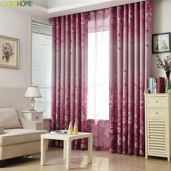 

New Flower Curtains Living Bedroom Korean Garden Wedding Room Window Blinds for Bedroom