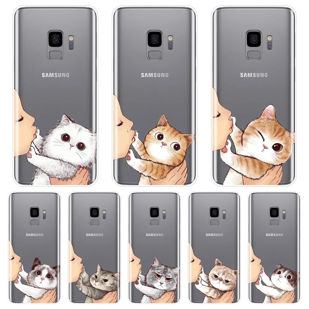 Мягкий чехол для телефона Samsung Galaxy Note 9 8 5 4 Kiss Cat Силиконовый S8 S9 Plus S5 S6 S7 Edge |