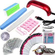 14 шт. Гель-лак маникюрные инструменты для ногтей комплект светодиодная УФ-лампа для ногтей сушилка Цвета Гель-лак для ногтей DIY Инструменты Набор для ногтей набор Гель-лак