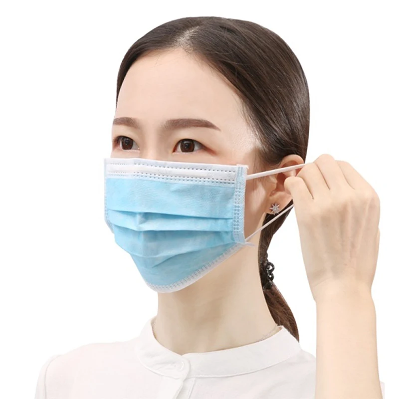 

100Pcs Disposable Mask Pm2.5 3-Layer Non-woven Disposable Elastic Mouth Soft Breathable Face Mask As KN95 KF94