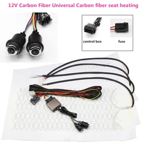 Image 1 - 12V Universal  6 Level Carbon Fiber Car Heated heating Heater Seat Pads Winter Warmer Seat Covers Kit