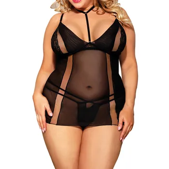 

Plus Size 5XL Women's Lace Sexy Lingerie Sexy Underwear Lace Dress Babydoll Nightwear Sleepwear Lenceria Mujer Sexi Langeri