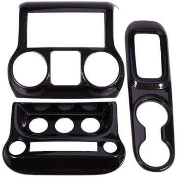 

Car Center Control Panel Air Conditioning Switch Gear Shift Panel & Water Cup Holder Cover Decoration Frame Trim for Jeep Wrangl