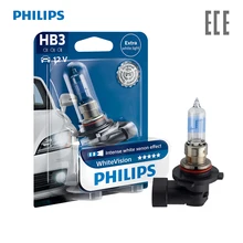 PHILIPS HB3 12V- 65W(P20d)(белый яркий свет) WhiteVision Ultra лампа блистер(1шт.) 9005WHVB1
