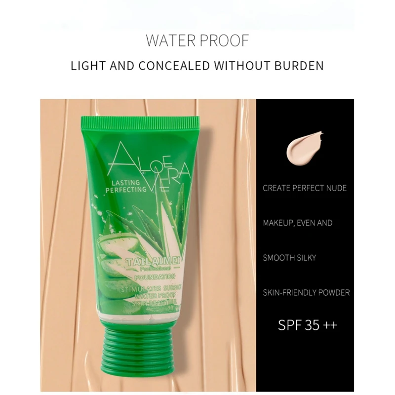 Aloe Moisturizing Sunscreen BB Cream Brightening Complexion Covering Concealer Foundation Liquid Cosmetics Tool