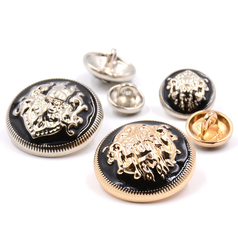 10 шт. Модные металлические пуговицы винтажные Золотые декоративные кнопки для