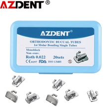 AZDENT – Tubes buccaux orthodontiques, 20 ensembles = 80 pièces, 1ère molaire collable, monoblocage Non Convertible, simple Roth/MBT 0.022