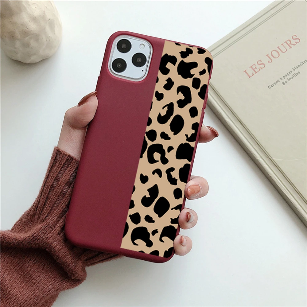 Чехол для телефона для iPhone 11 Pro X XR XS Max 8 7 6 6s Plus карамельный цвет милый Леопардовый принт Мягкий ТПУ задний Чехол s для iPhone 11