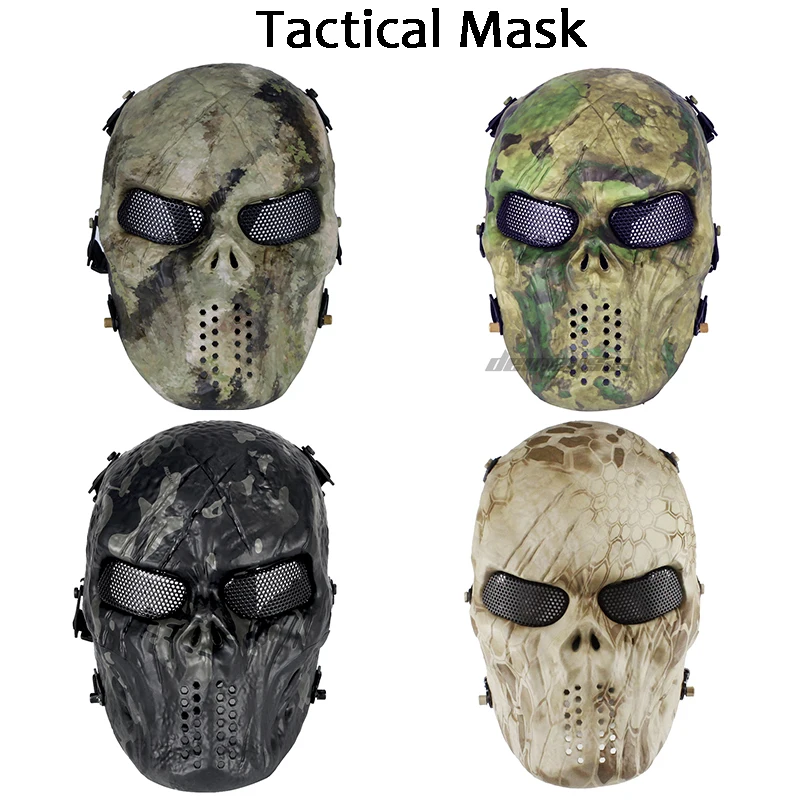 

Tactical Paintball Mask Camo Hunting Shooting Airsoft Breathable Cosplay Skull Masks Camouflage Outdoor Combat Cs Wargame Masks