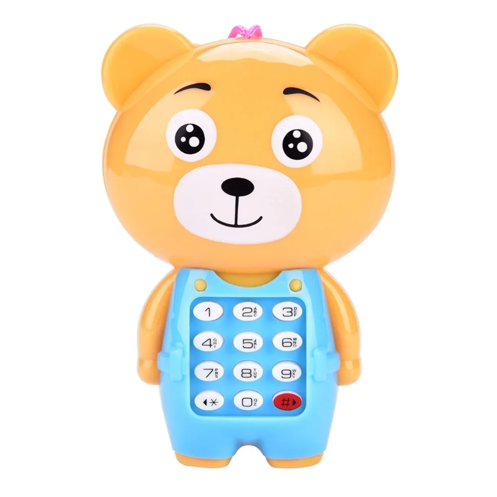 Bear Электронный игрушечный телефон музыкальный Мини Симпатичный детский телефон игрушка раннее образование мультфильм мобильный телефон детские игрушки - Цвет: Bear