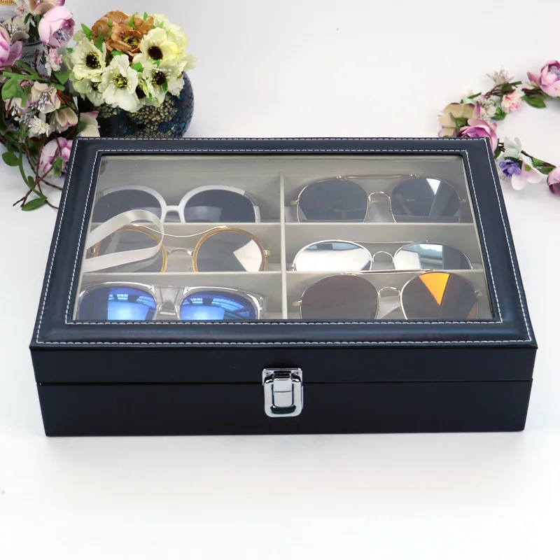 COSTWAY из искусственной кожи портативный ящик для ювелирных изделий Органайзер очки коробка для хранения ювелирных изделий с зеркалом W0530