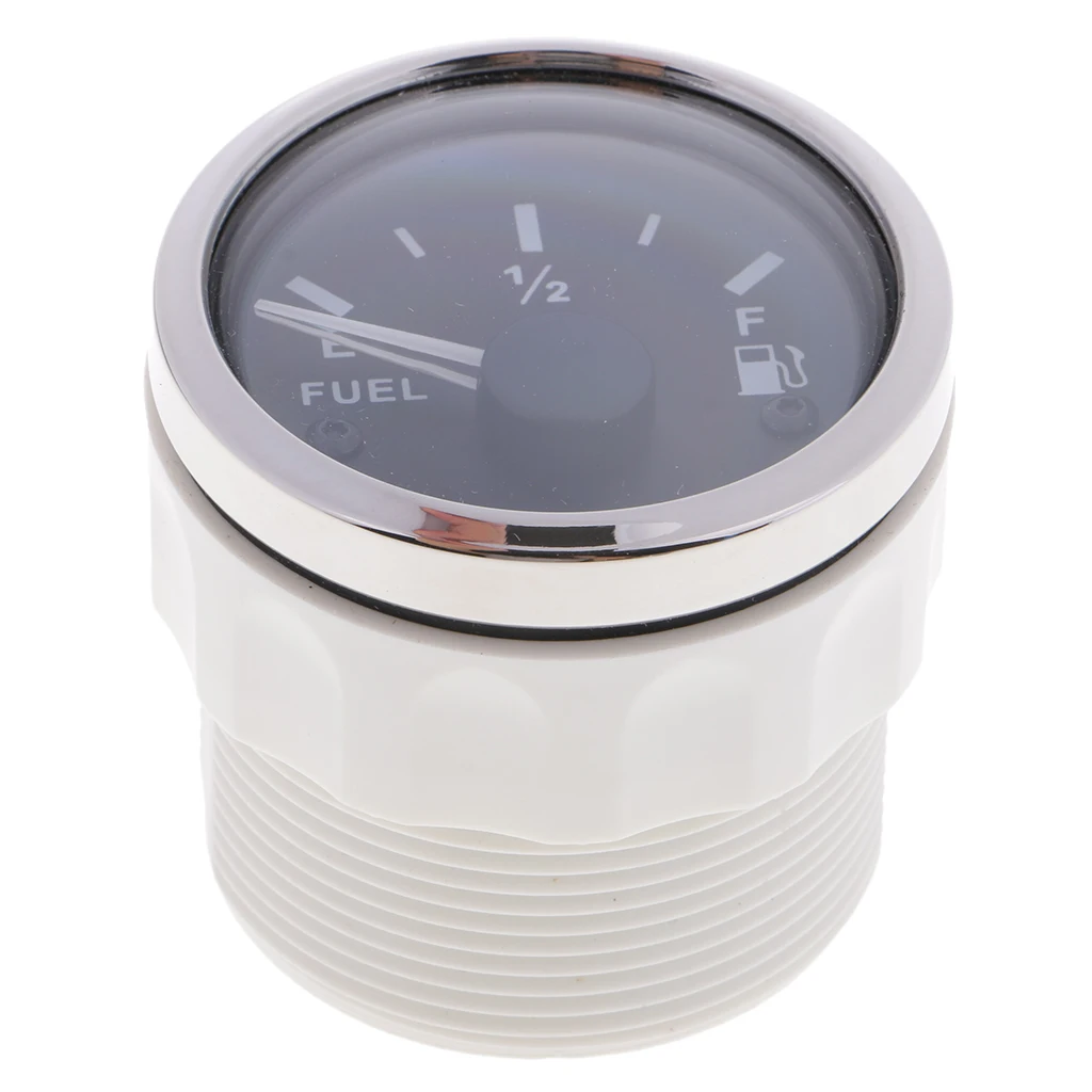 52mm / 2'' Car Boat Fuel Level Gauge Meter E-1/2-F Pointer Display Black