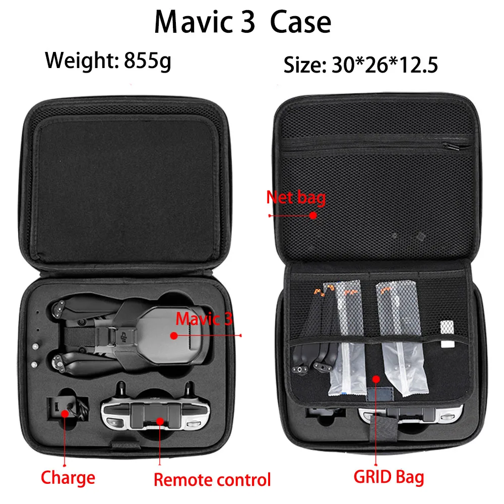 Case de Transporte Armazenamento à Prova Água para Dji Mavic Casca Dura Portátil Bolsa Voar Mais Acessórios Drone Combinação Hrr Dji 3 - Image 3