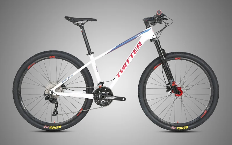 TWITTER 27,5/29 дюймов углеродный горный велосипед MTB велосипедная воздушная вилка для M2000/M6000 Трансмиссия 27/30 скорость - Цвет: white