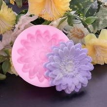 Новые 3D хризантемы Мыло плесень цветы силиконовые формы свечи формы Подсолнух торт украшения инструменты