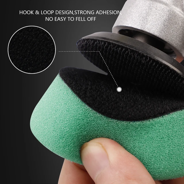 SPTA 1.5inch / 2inch Car Spong Buffing Polish Pad Set Car Detailing Corner Polishing Pad with Hook&Loop For Mini Polisher 3