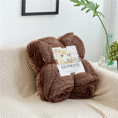 A Style Brown Новое одеяло двустороннее покрывала с ягненком для кроватей для дивана Флисовое одеяло s сплошное полотенце флис cobertor casal - Цвет: A Style Brown