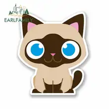 EARLFAMILY 13cm x 13cm Cartoon Brown Cat Funny Car Stickers Vinyl JDM Bumper Bumper Trunk Truck Graphics RV VAN DIY Fine Decal