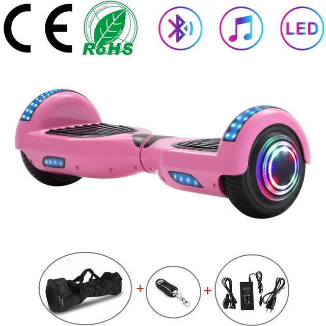 US $143.10 Hoverboard 65 Inch Pink LED Wheels Lights Electric Scooter Smart Selfbalancing Scooter Balance Bo