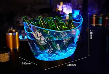 

Large 12 liters Led ice buckets color changing LED light up Wine Cooler Barrel shaped Champagne wine beer ice bucket