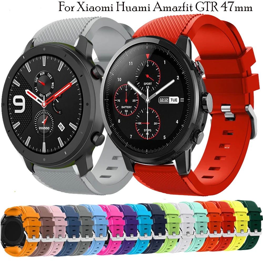 Ремешок силиконовый для Huami Amazfit GTR спортивный резиновый браслет часов Xiaomi 2 2S 47 мм