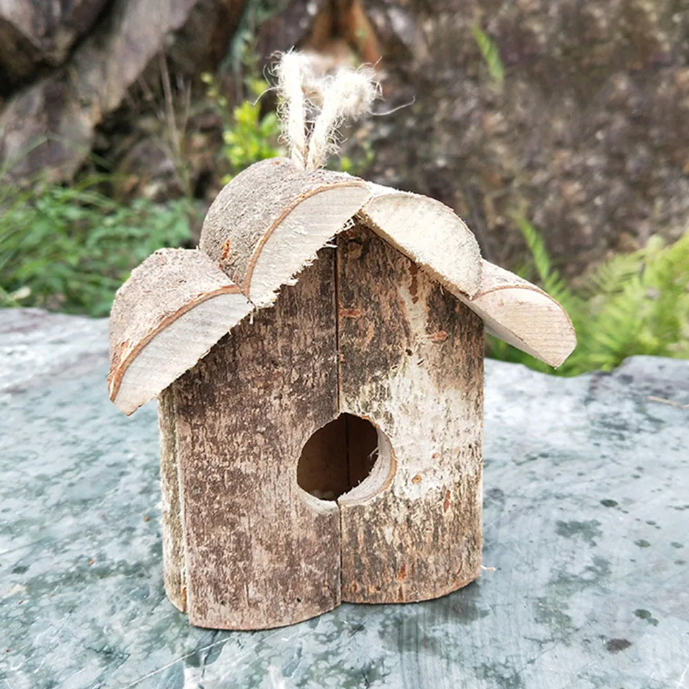 Птичий домик легко установить DIY разведение деревянное подвесное гнездо Ласточки ремесло декоративное косая крыша кабина форма попугай сад