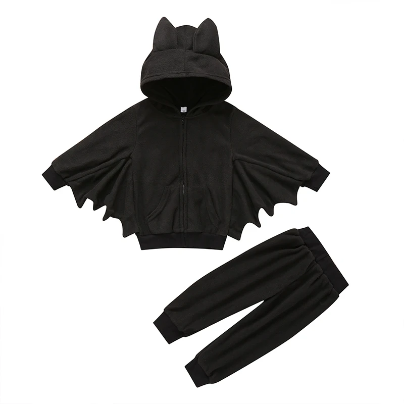 Best Autumn Set Baby Boy Girl Cotton Bat Design Infant Long Sleeve Hoodie Romper+Trousers Newborn Set #8 New