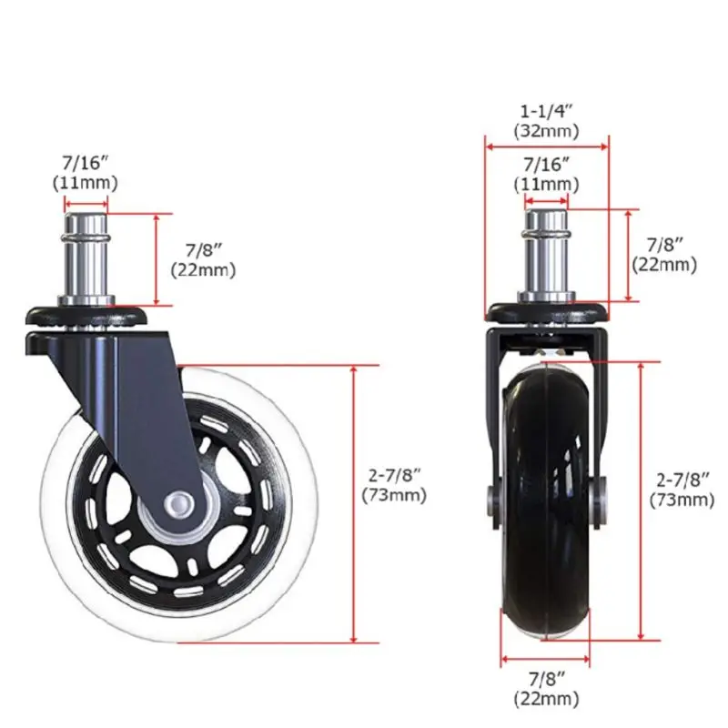 5Pcs 11x22 мм колесики для офисного кресла Wivel Резиновое Колесико безопасный колесики-ролики замены для домашней мебели