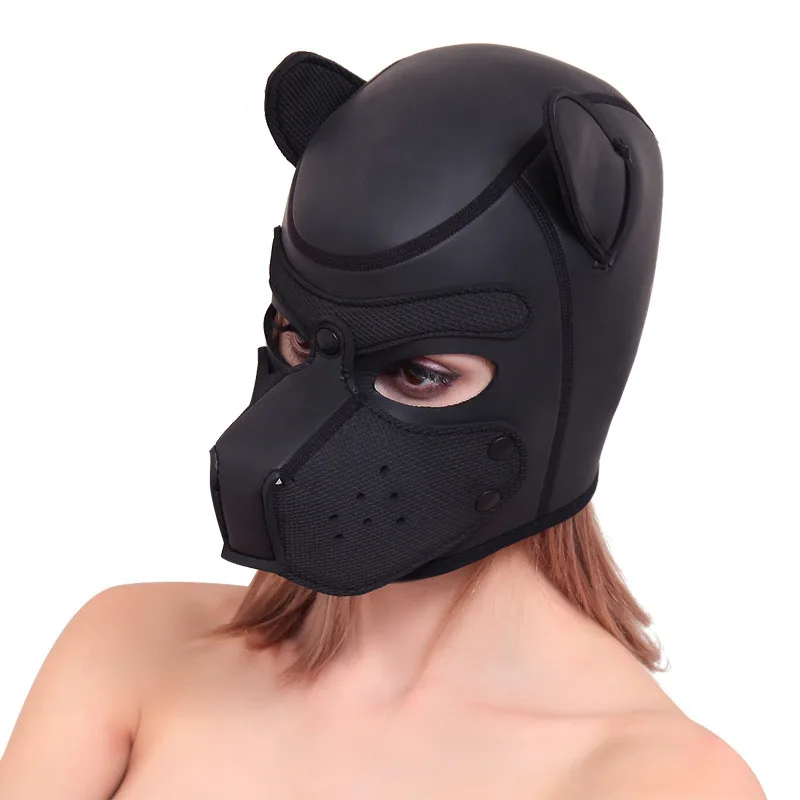 Новинка, мягкая маска с капюшоном для собак, мягкая маска для собак, маски для щенков, на всю голову, латексная Реалистичная маска для собак с ушами, косплей, Вечерние Маски для собак - Цвет: A