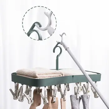 

Multifunctional Hanger Storage Artifact Drying Rack Dormitory Home Folding Hanger Multi-clip Drying Sock Inner Hanger NEW 2020