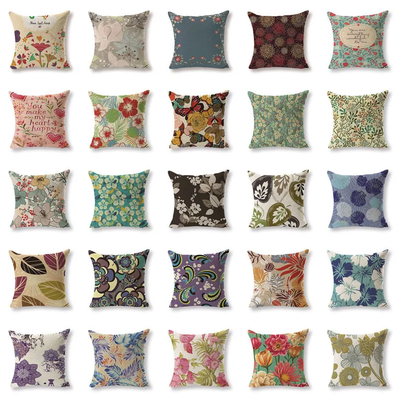 New-Design-Toss-Pillow-Morocco-Flowers-Cushion-Cover-Seat-Cover-Large-Cotton-Linen-Houseware-Home-Decor