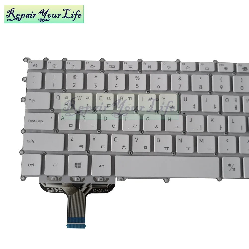 Teclado para Computador com Iluminação de Fundo para Samsung 930sbe K01 e Notebook Canetas 13.3 Original Coreano Azul e Branco - Imagem 2