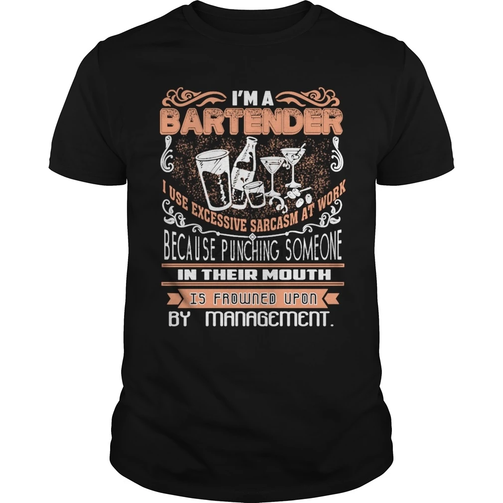 Men Short sleeve tshirt I'm Bartender T Shirt T-Shirt cool Women t-shirt |